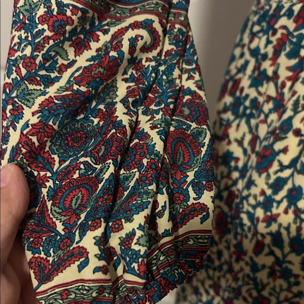 Anthropologie Boemo  Floral Long Sleeve Dress - Red and Blue - Picture 8 of 14